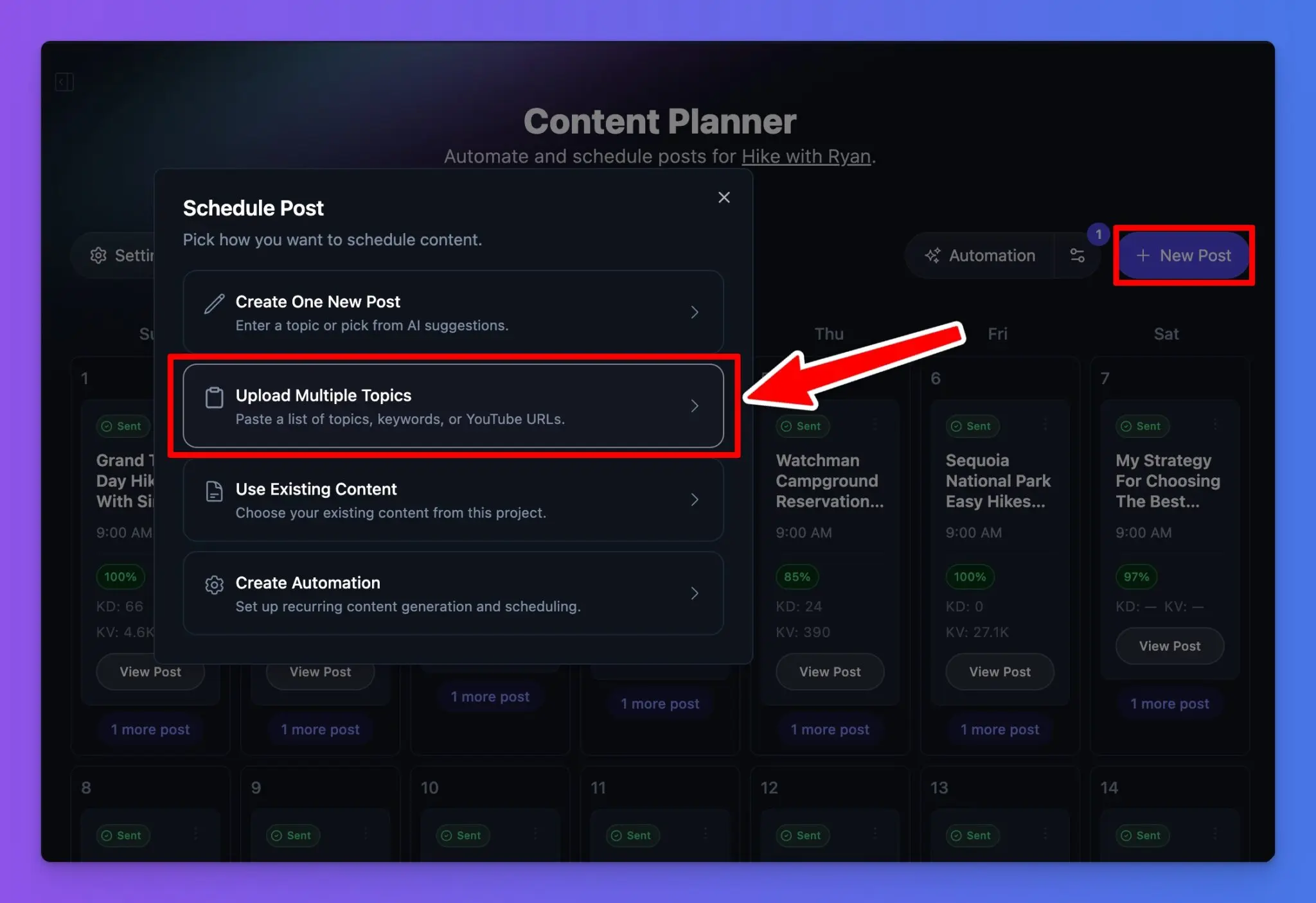 How to Bulk Schedule Blog Post Topics (Content Scheduler) in RightBlogger