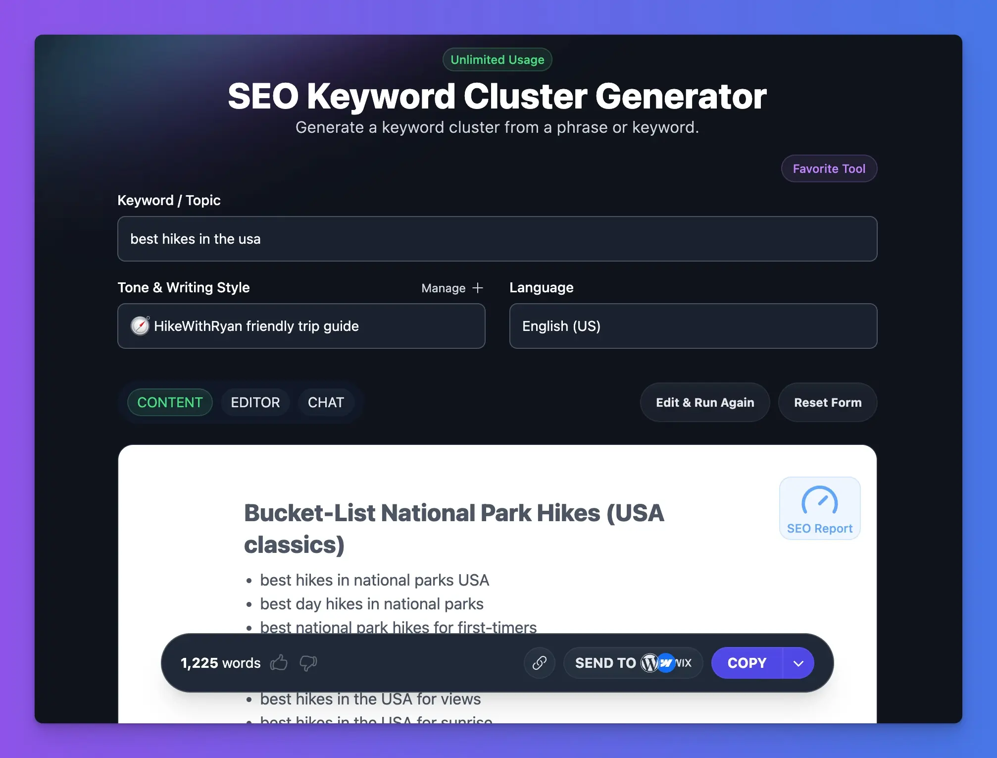 SEO Keyword Cluster Tool for Researching Blog Topic Ideas