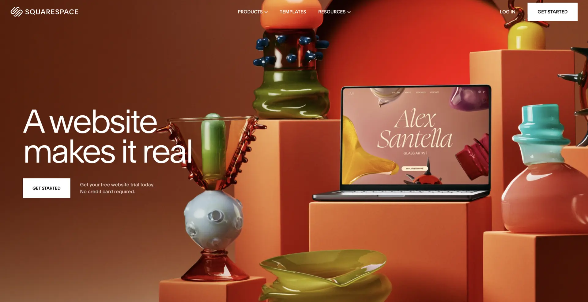 Example of a Squarespace website homepage showing the platform's polished, design-forward template style