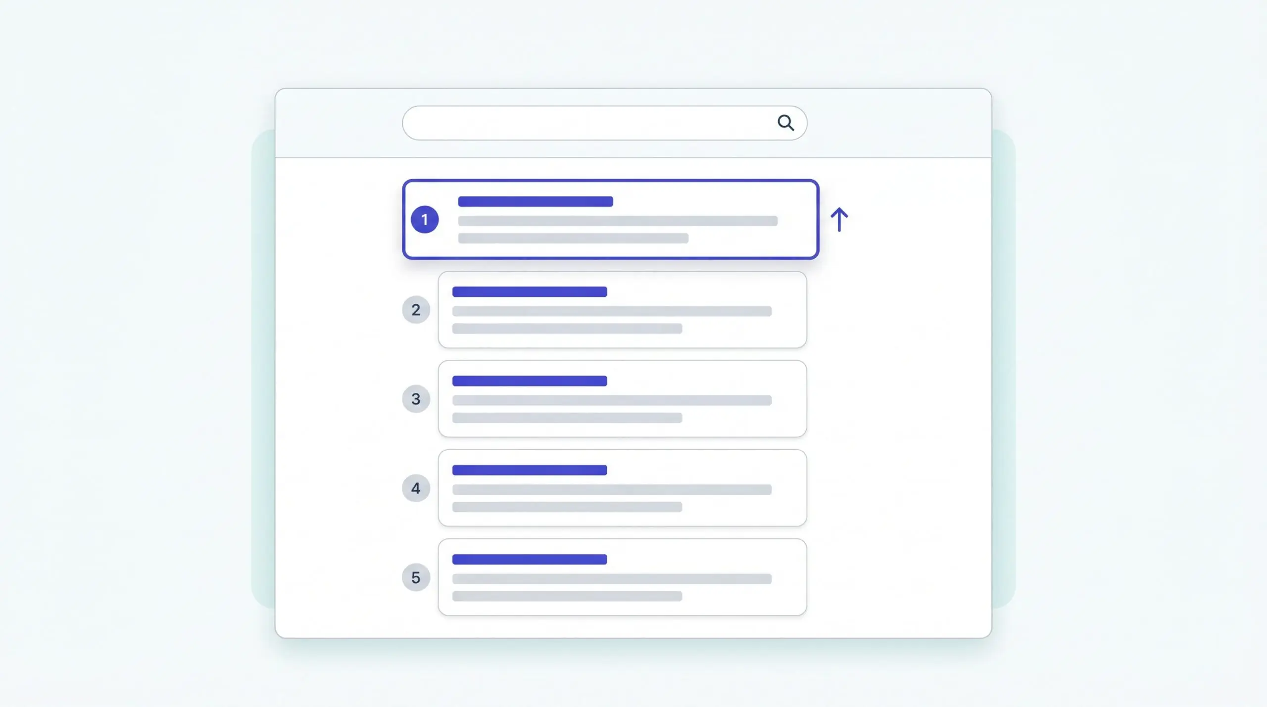 A web page rising to the number one position in a list of search results