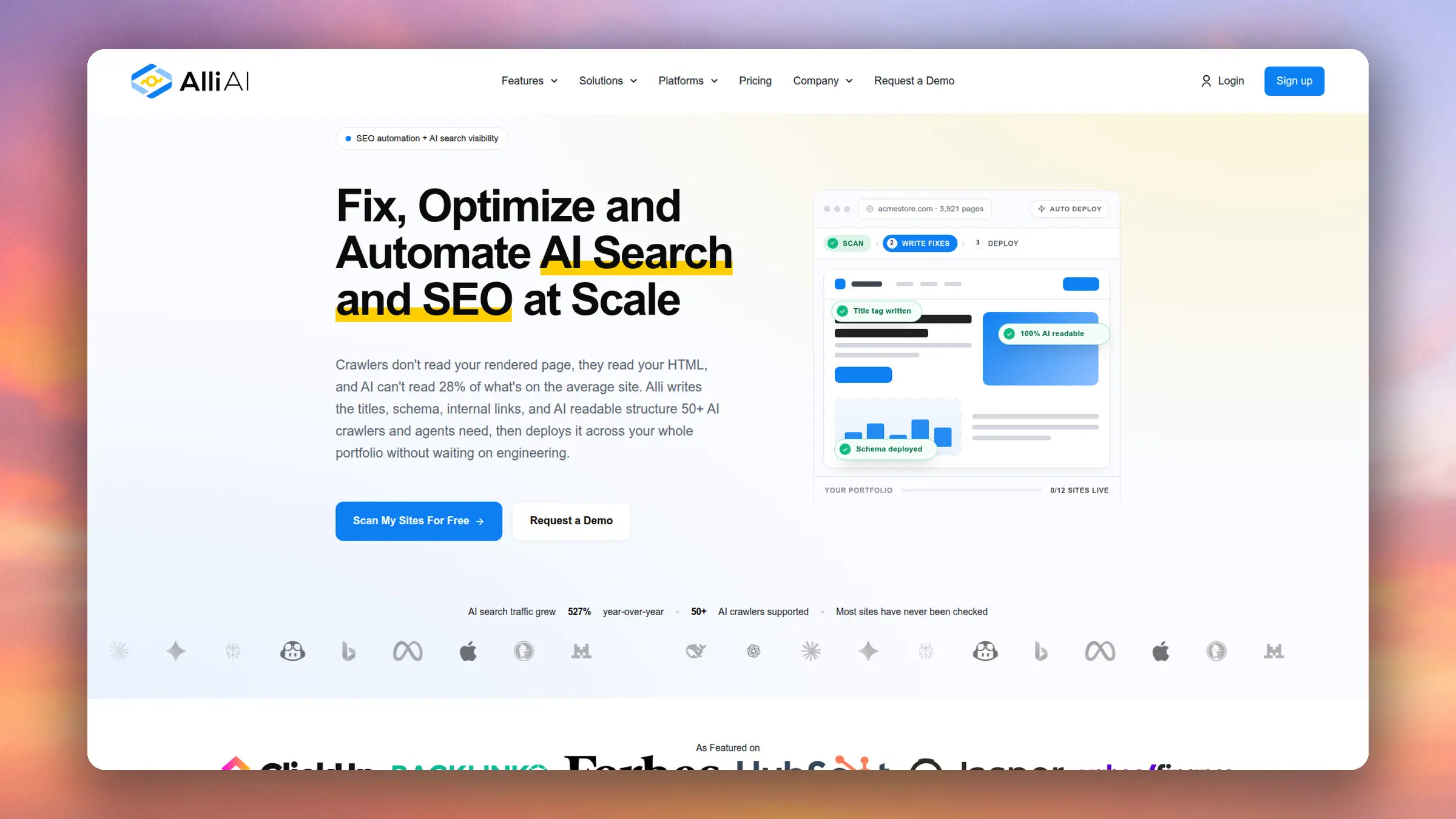Alli AI homepage