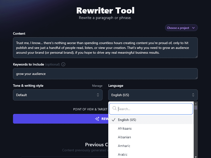AI Rewriter: Paragraph Rewriter Tool to Instantly Rephrase Text