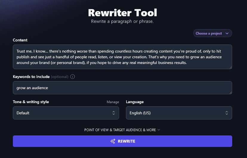 AI Rewriter: Paragraph Rewriter Tool to Instantly Rephrase Text