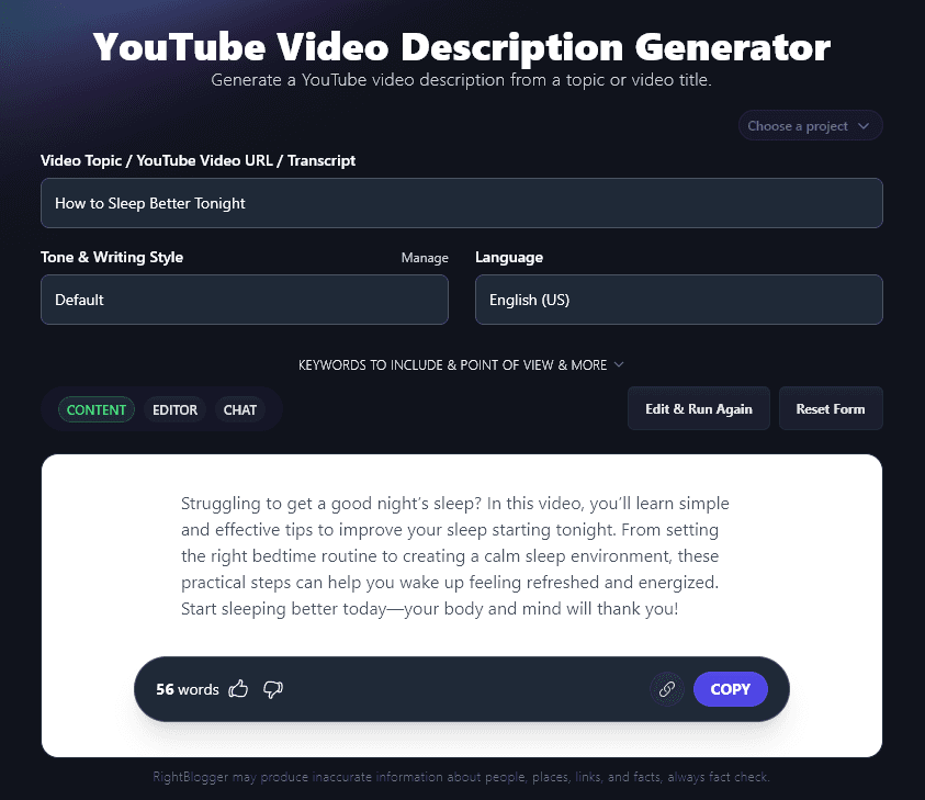 Free YouTube Video Description Generator (SEO-Friendly) with AI
