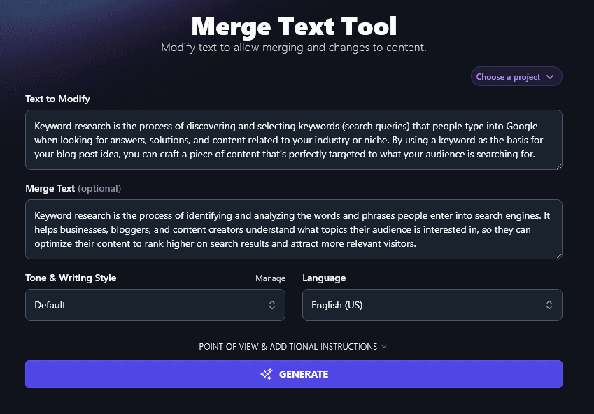 Marging Text Free AI Merge Text Tool: Instantly Combine 2 Pieces of Text