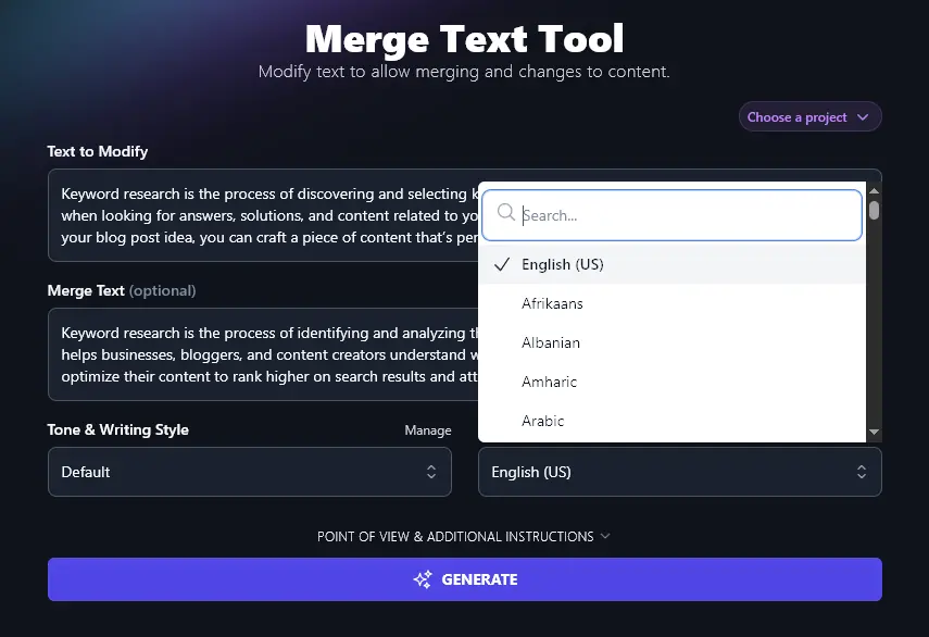 Free AI Merge Text Tool: Instantly Combine 2 Pieces of Text