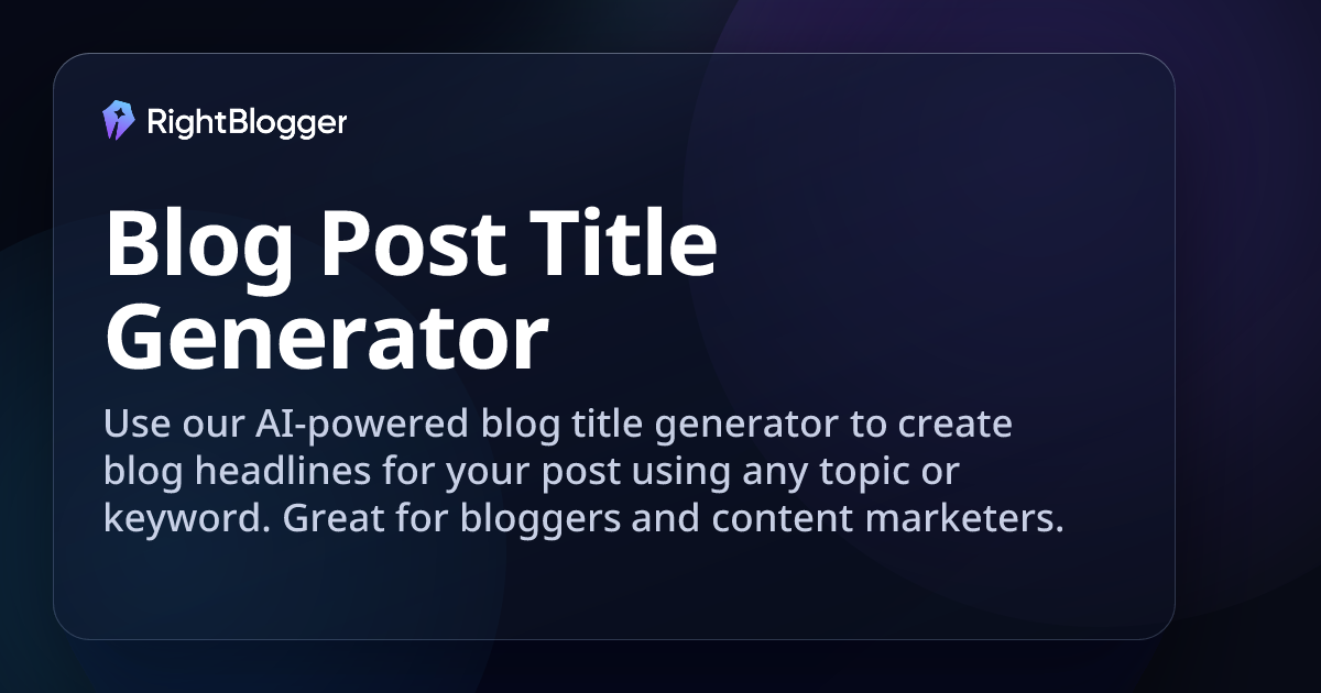 Free AI Blog Title Generator: SEO Headline Writer
