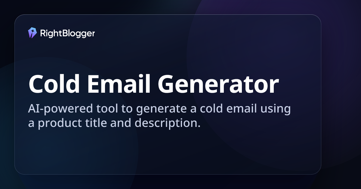 Free AI Cold Email Generator: Write Personalized Cold Emails