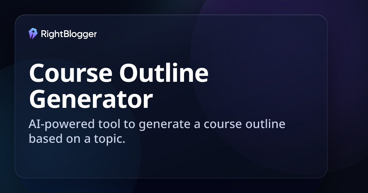 Free Online Course Outline Generator: AI Outline for Your Course