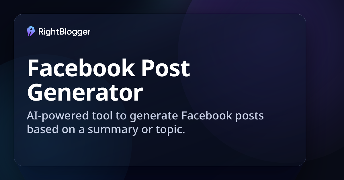 Free Facebook Post Generator: Engaging AI Facebook Posts